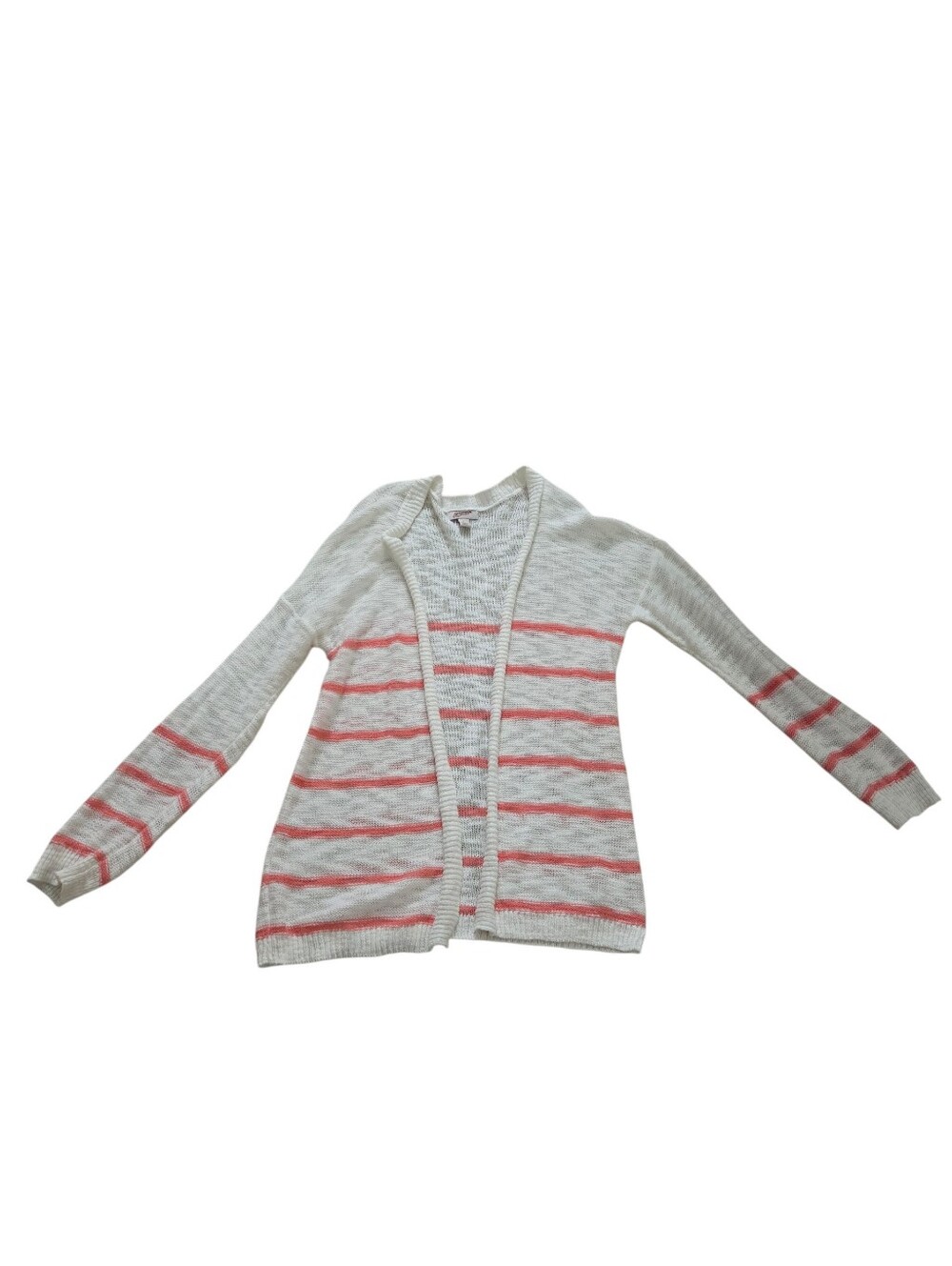 Arizona Jeans white/pink long open lightweight cardigan, L. EUC.